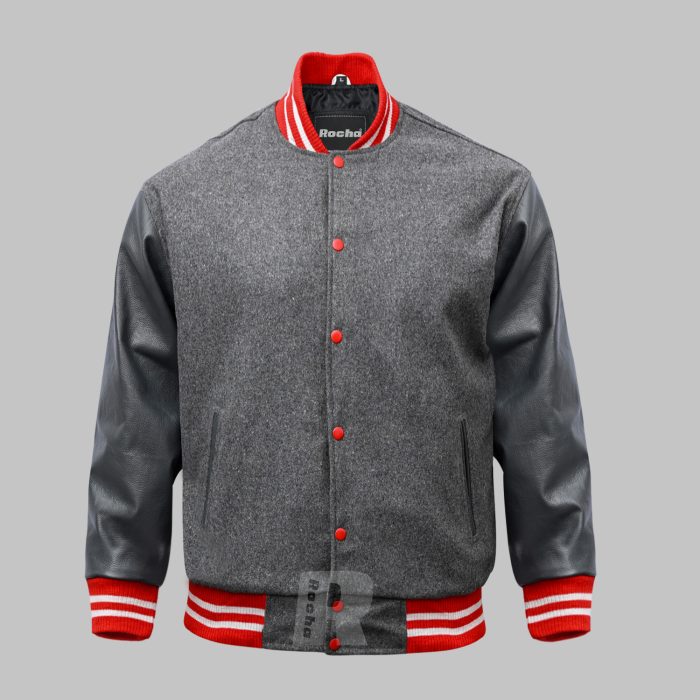 Custom Varsity Jackets Black Grey