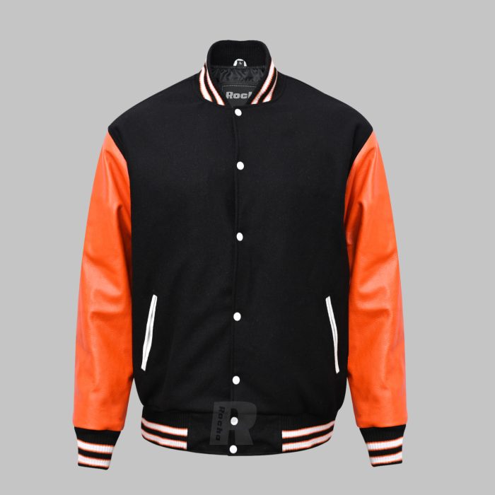 Letterman Jackets Black Orange