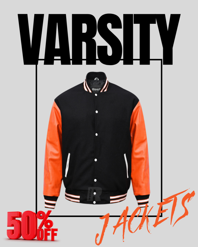 Letterman Jackets Black Orange