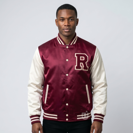 Maroon Satin Varsity