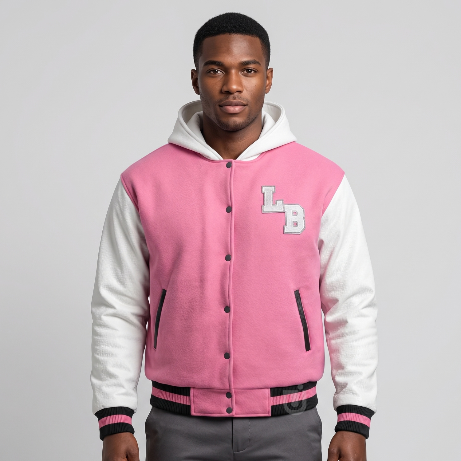 Men's Pink Letterman Men's Pink Letterman