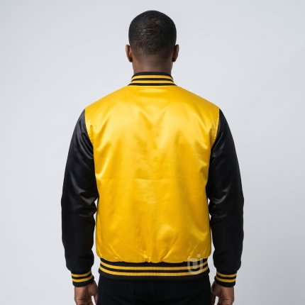 Yellow and Black Satin Varsity